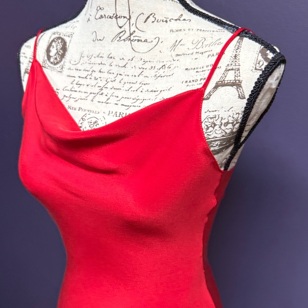 Silk backless Red Dress - Picture 4 of 17